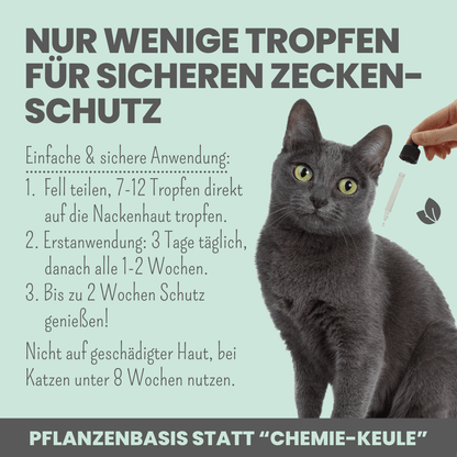 Zpot-on für Katzen gegen Zecken, Flöhe, Milben & Mücken [Jahresvorrat]
