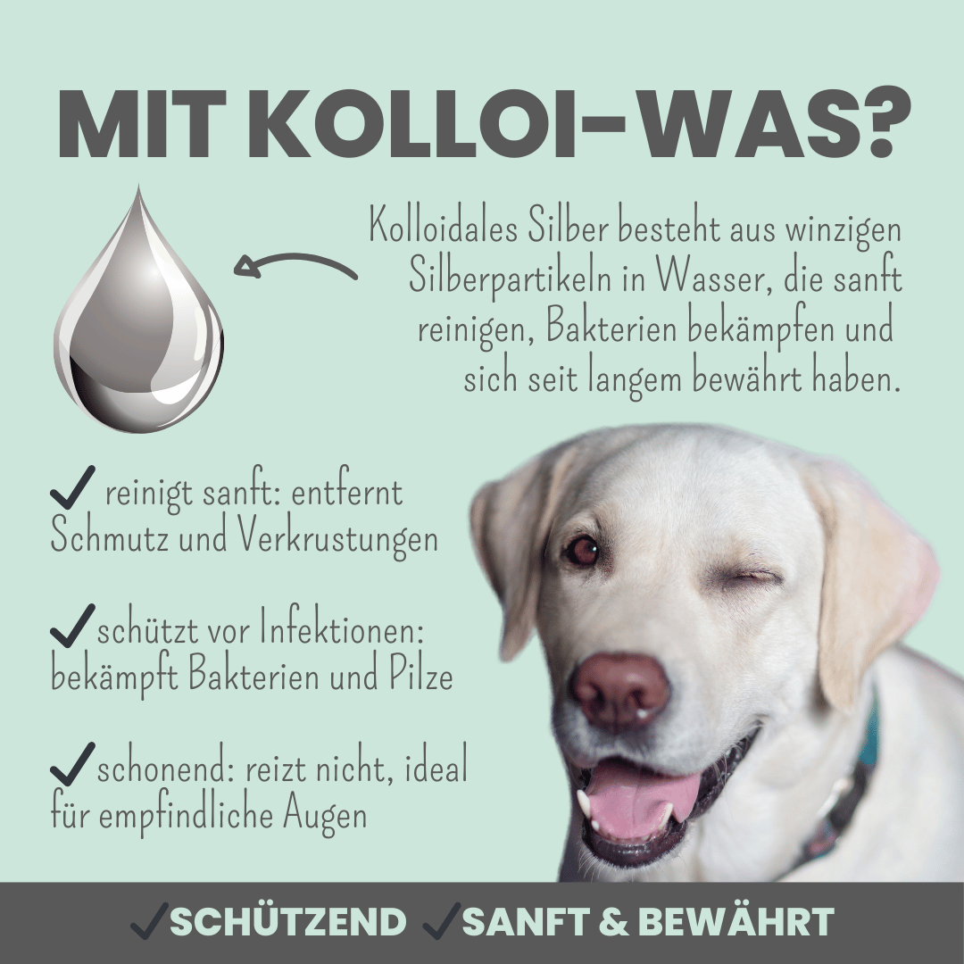 2-in-1 Augenfein Reinigung & Pflege für Hunde & Katzen mit kolloidalem Silber