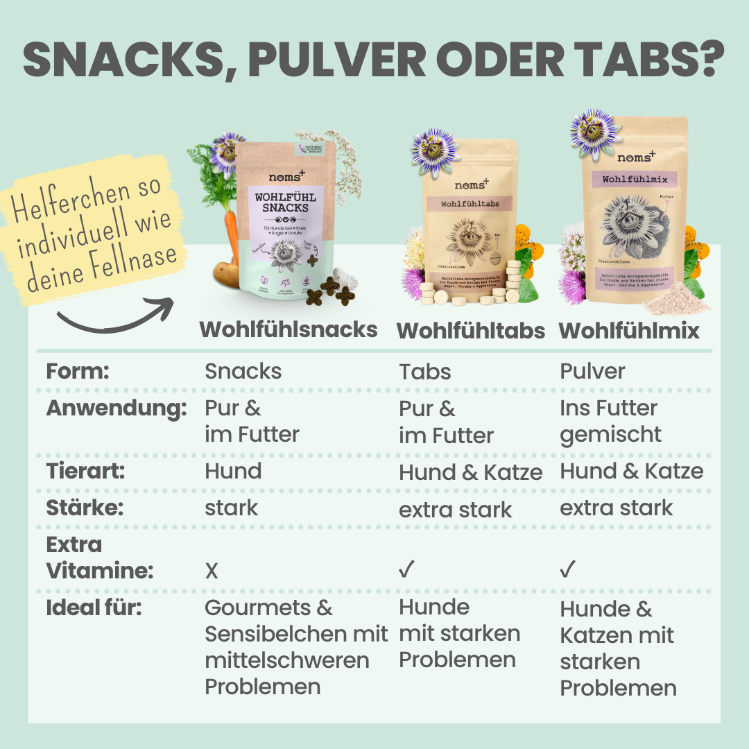 Wohlfühlsnacks für Hunde bei Stress, Angst, Unruhe & Hyperaktivität
