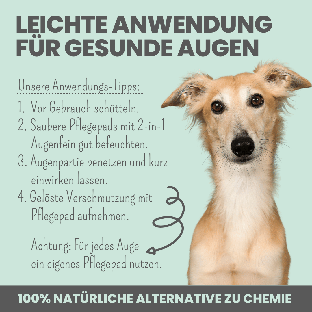 2-in-1 Augenfein Reinigung & Pflege für Hunde & Katzen mit kolloidalem Silber