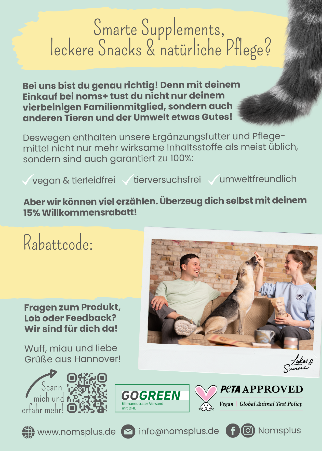 50x Pawtner-Flyer für deinen Rabattcode