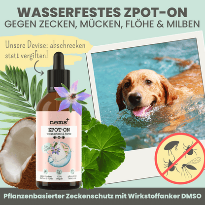 Wasserfestes Zpot-on für Hunde gegen Zecken, Flöhe, Milben & Mücken [Jahresvorrat]