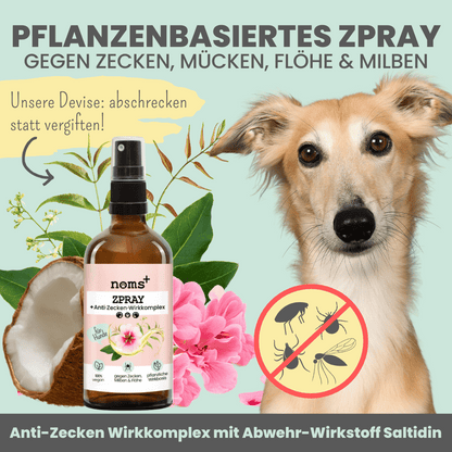 Zpray für Hunde gegen Zecken, Flöhe, Milben & Mücken [Jahresvorrat]